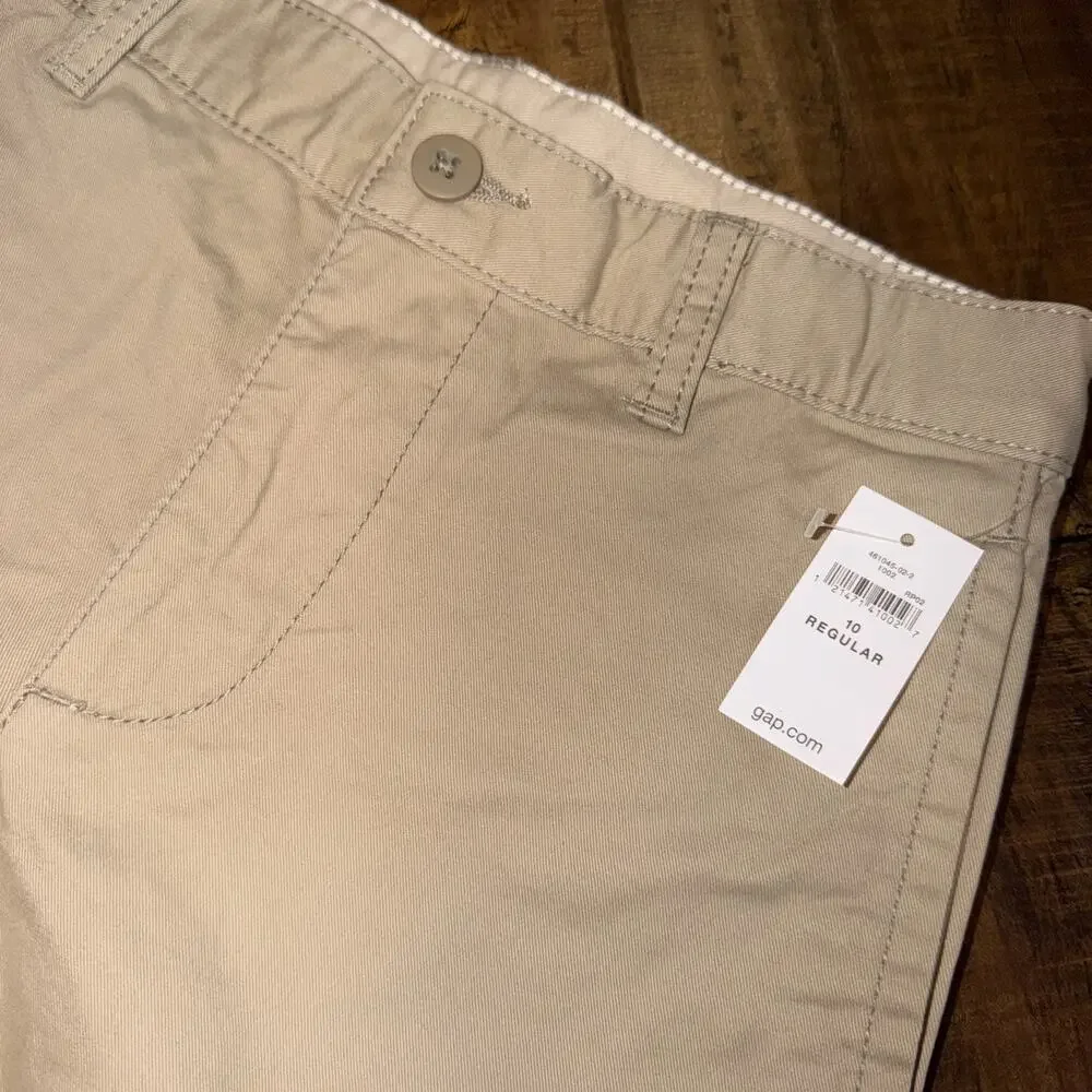 Gap Kids Boy Size 10 Regular Khaki Flat Front 7